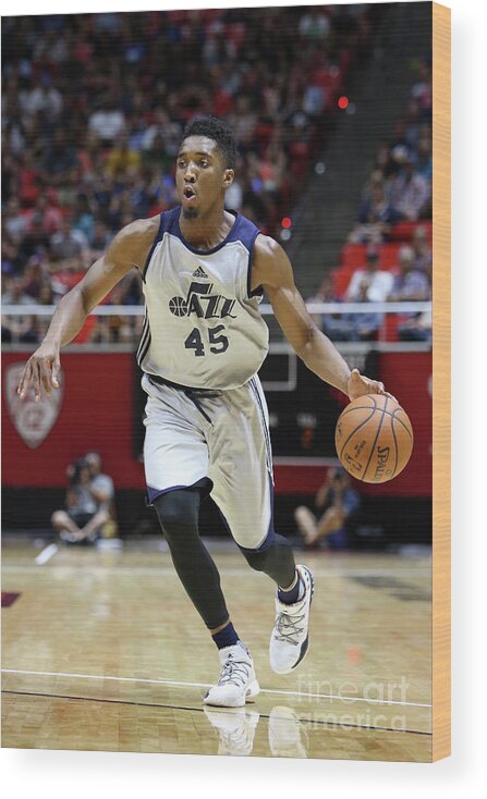 Nba Pro Basketball Wood Print featuring the photograph Donovan Mitchell by Melissa Majchrzak