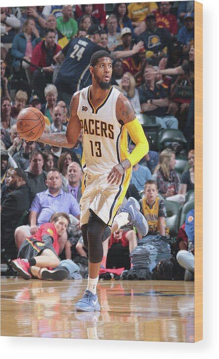 Paul George Wood Print featuring the photograph Paul George by Ron Hoskins