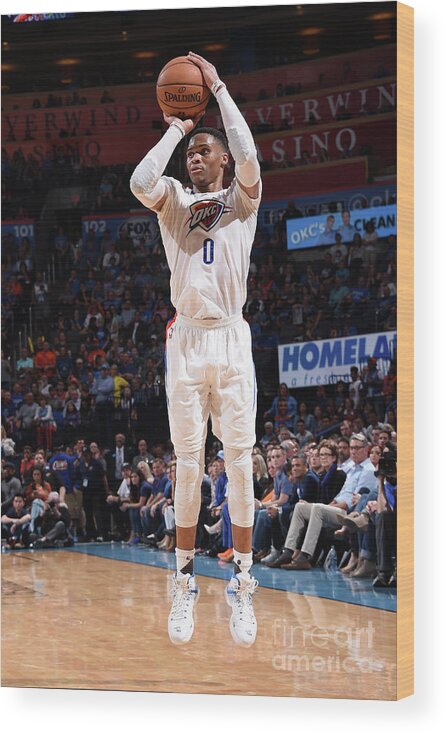 Nba Pro Basketball Wood Print featuring the photograph Russell Westbrook by Andrew D. Bernstein