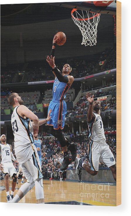 Russell Westbrook Wood Print featuring the photograph Russell Westbrook #6 by Joe Murphy