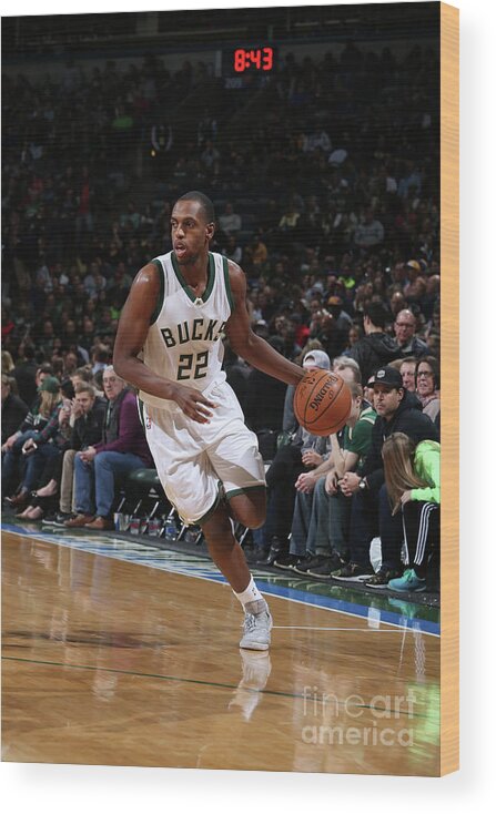 Khris Middleton Wood Print featuring the photograph Khris Middleton by Gary Dineen