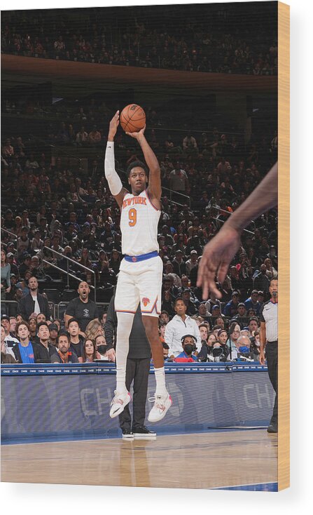 Nba Pro Basketball Wood Print featuring the photograph Orlando Magic v New York Knicks by Jesse D. Garrabrant