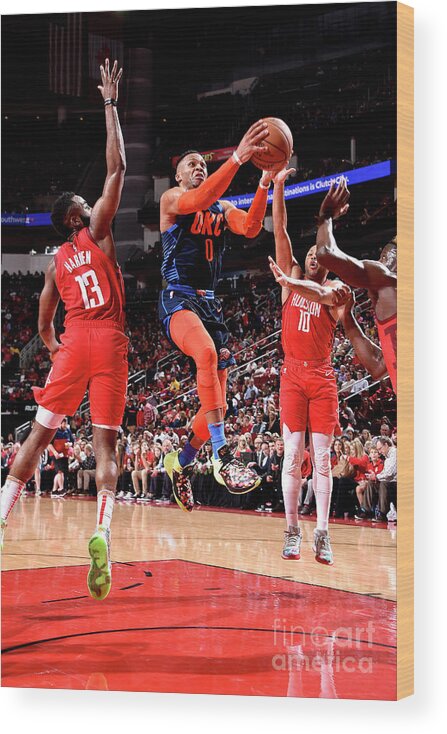 Nba Pro Basketball Wood Print featuring the photograph Russell Westbrook by Bill Baptist