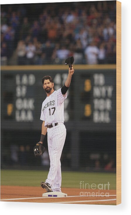 Crowd Wood Print featuring the photograph Todd Helton by Doug Pensinger