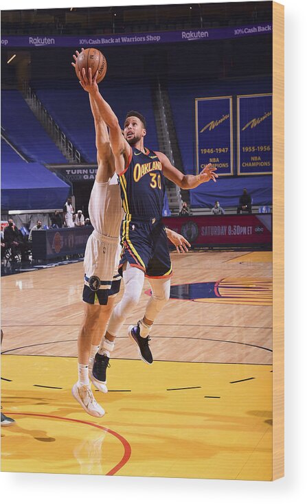 Stephen Curry Wood Print featuring the photograph Stephen Curry #72 by Noah Graham