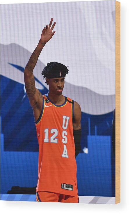 Ja Morant Wood Print featuring the photograph 2020 NBA All-Star - Rising Stars Game by Jesse D. Garrabrant