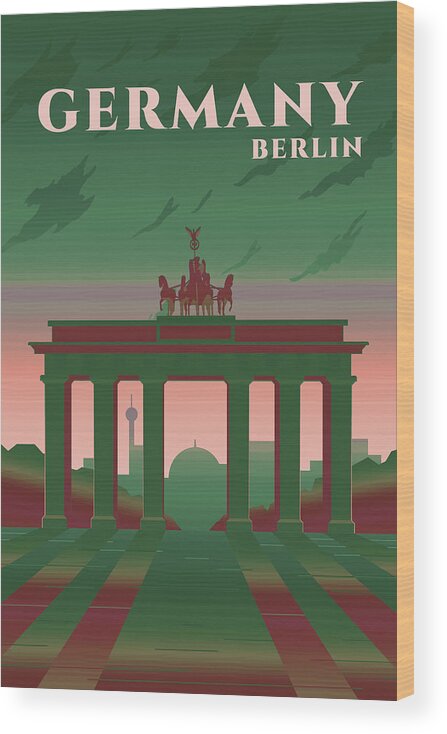 Oil On Canvas Wood Print featuring the digital art Berlin #8 by Celestial Images