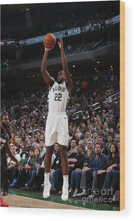 Nba Pro Basketball Wood Print featuring the photograph Khris Middleton by Gary Dineen