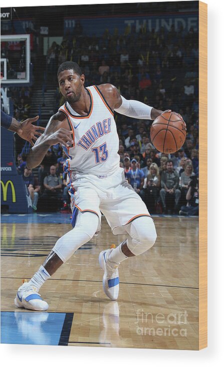 Nba Pro Basketball Wood Print featuring the photograph Paul George by Layne Murdoch