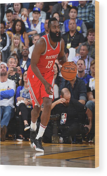 Nba Pro Basketball Wood Print featuring the photograph James Harden by Andrew D. Bernstein
