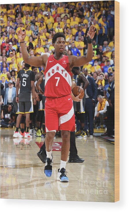 Kyle Lowry Wood Print featuring the photograph Kyle Lowry #9 by Andrew D. Bernstein