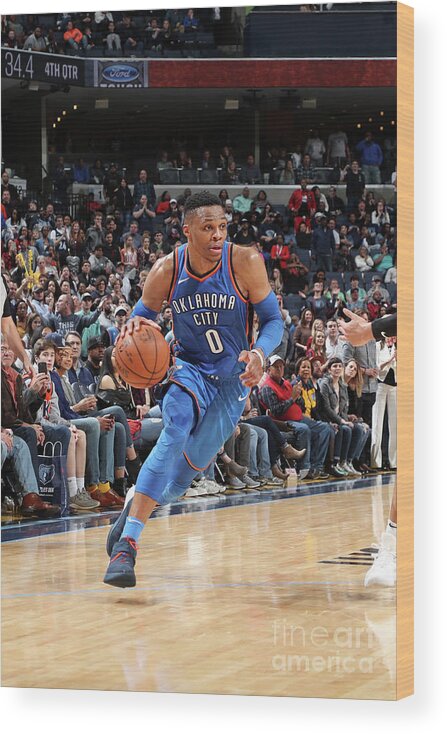 Russell Westbrook Wood Print featuring the photograph Russell Westbrook #9 by Joe Murphy