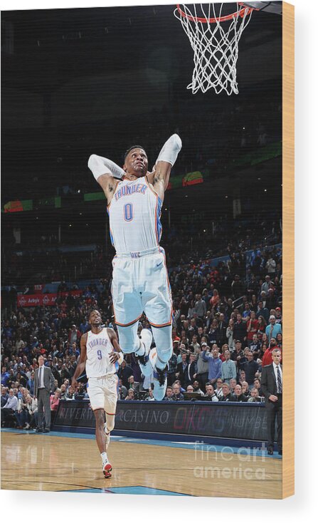 Russell Westbrook Wood Print featuring the photograph Russell Westbrook #9 by Zach Beeker