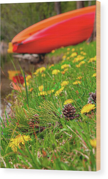 Canoes Wood Print featuring the photograph A Canoe View by Pamela Dunn-Parrish