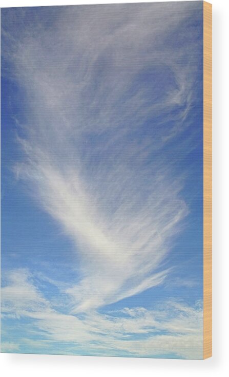 Wispy Wood Print featuring the photograph A Most Unusual Cloudscape by Kathi Mirto