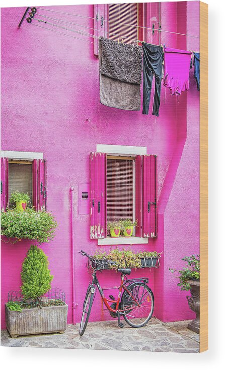 Venice Wood Print featuring the photograph A Pink Life by Marla Brown