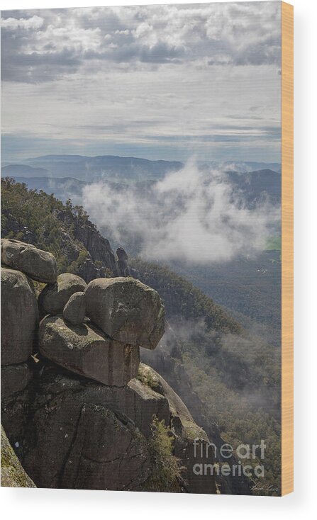 Mountain Wood Print featuring the photograph Above the Clouds by Linda Lees