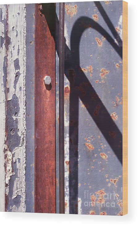 Rustic Wood Print featuring the photograph abstract rustic photography - Hex Head by Sharon Hudson