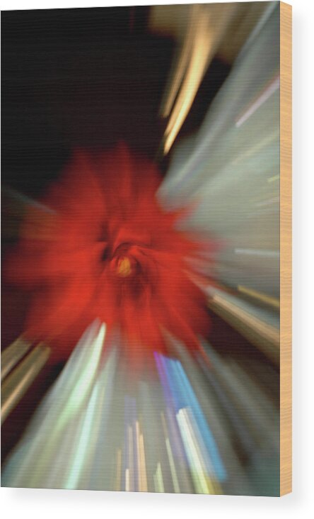 Abstract Wood Print featuring the photograph Abstract Zoom Rose by WAZgriffin Digital