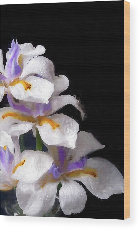 Nature Wood Print featuring the photograph African Irises - XXII-P by W Chris Fooshee