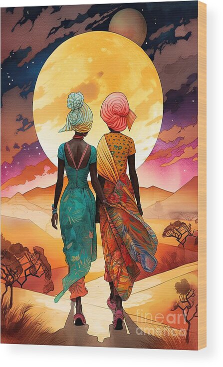Moon Wood Print featuring the photograph African Moon 20 by Jack Torcello