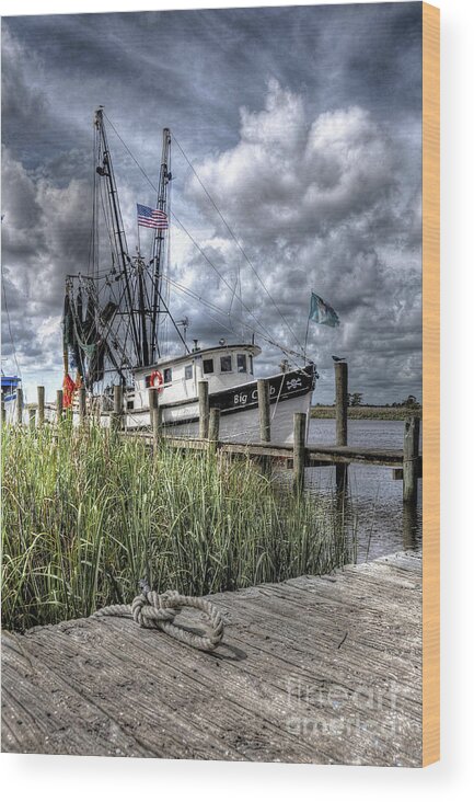 Fishing Boat Wood Print featuring the photograph After The Catch by Randall Dill