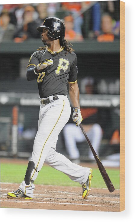 Game Two Wood Print featuring the photograph Andrew Mccutchen by Mitchell Layton
