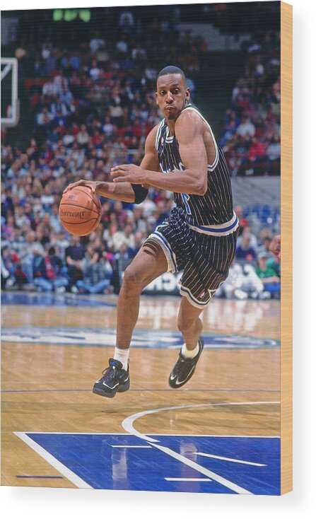 Nba Pro Basketball Wood Print featuring the photograph Anfernee Hardaway by Dale Tait
