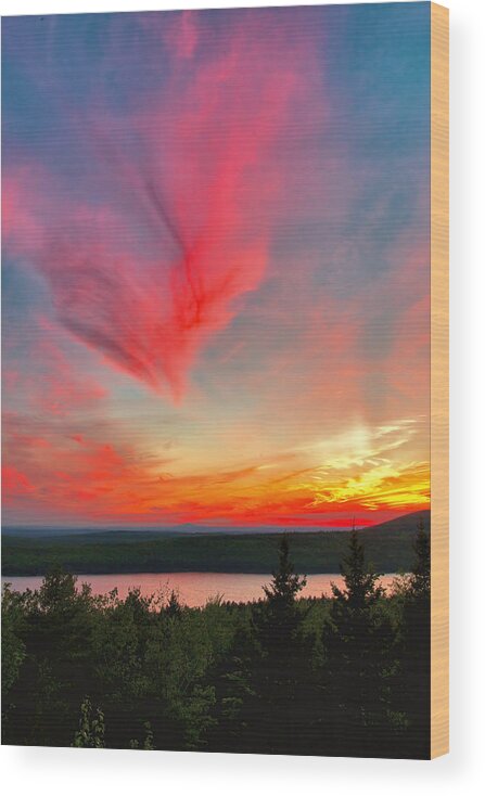 Sunset Wood Print featuring the photograph Angel Wings At Sunset by Stephen Vecchiotti