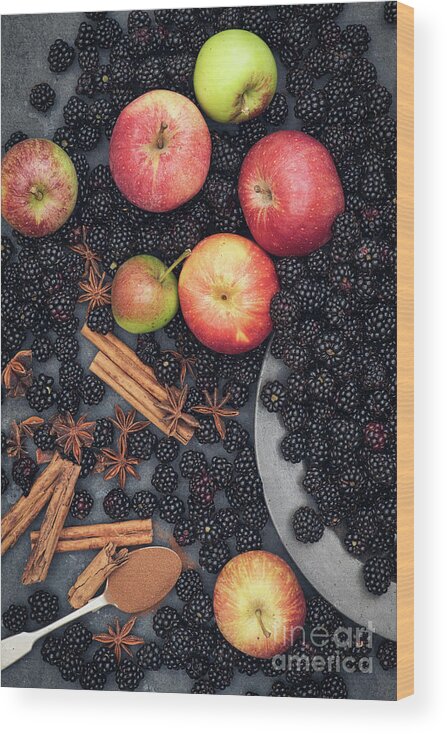 Blackberry Wood Print featuring the photograph Apples Blackberries and Spice by Tim Gainey