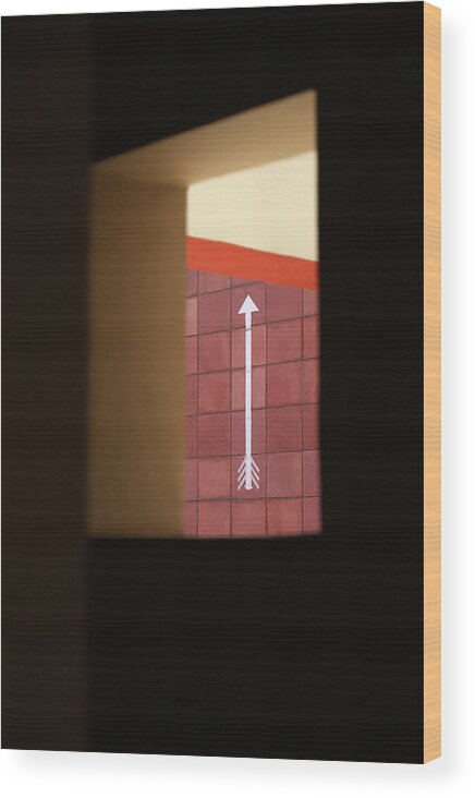 White Arrow Wood Print featuring the photograph Arrow through the Window by Prakash Ghai