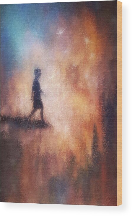 Digital Art Wood Print featuring the digital art At The End Of A Dream by Melissa D Johnston