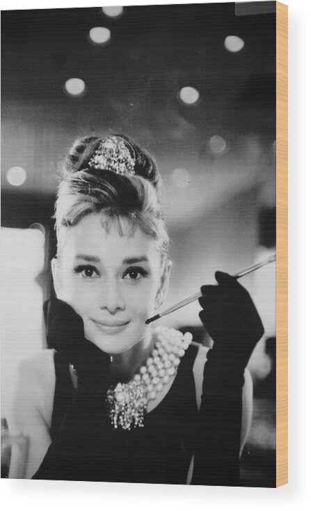 Audrey Hepburn Wood Print featuring the photograph Audrey Hepburn by Imagery-at- Work