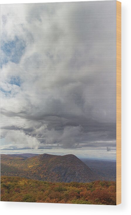 Autumn Wood Print featuring the photograph Autumn at the Top of a Mountain in NY by Auden Johnson