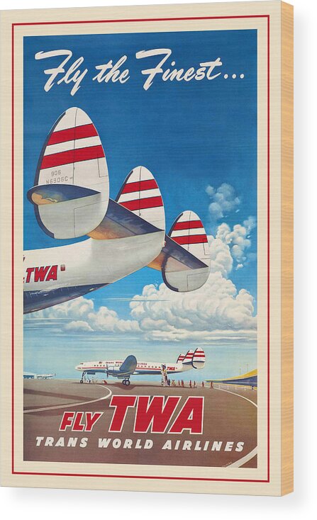 Vintage Airlines Wood Print featuring the photograph Aviation Art 55 by Andrew Fare