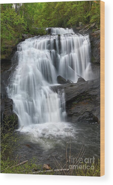 Located In The Cherokee National Forest Of The Southern Appalachian Mountains Of Eastern Tennessee Wood Print featuring the photograph Bald River Falls 27 by Phil Perkins