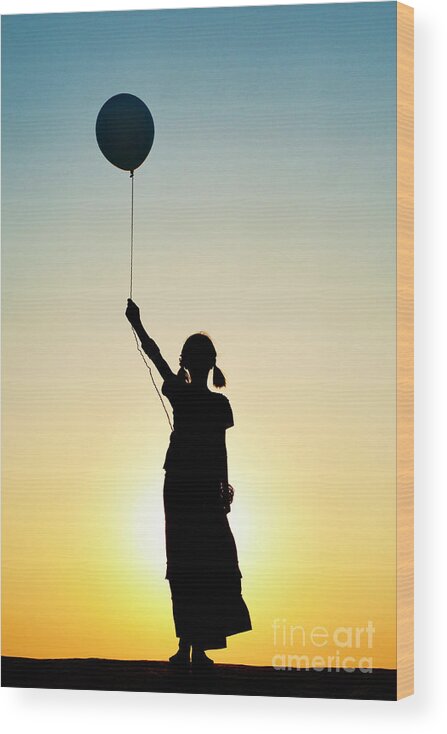 Indian Girl Wood Print featuring the photograph Balloon and Bunches by Tim Gainey