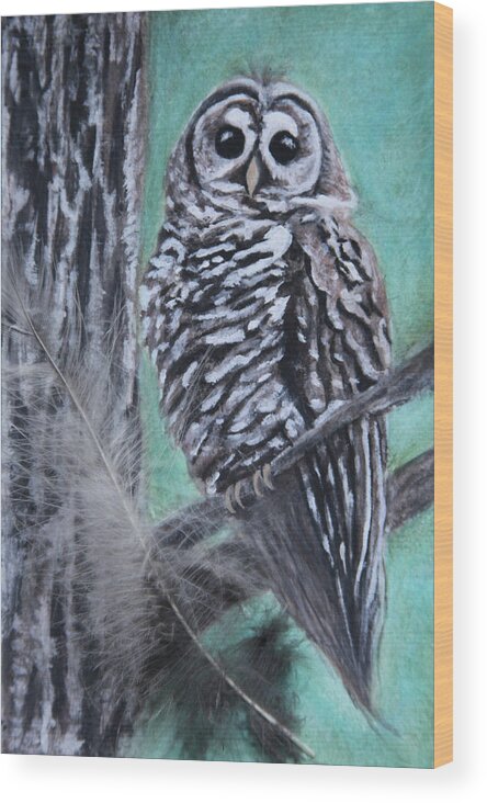 Art Wood Print featuring the painting Barred Owl by Tammy Pool