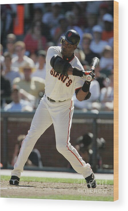 San Francisco Wood Print featuring the photograph Barry Bonds by Brad Mangin