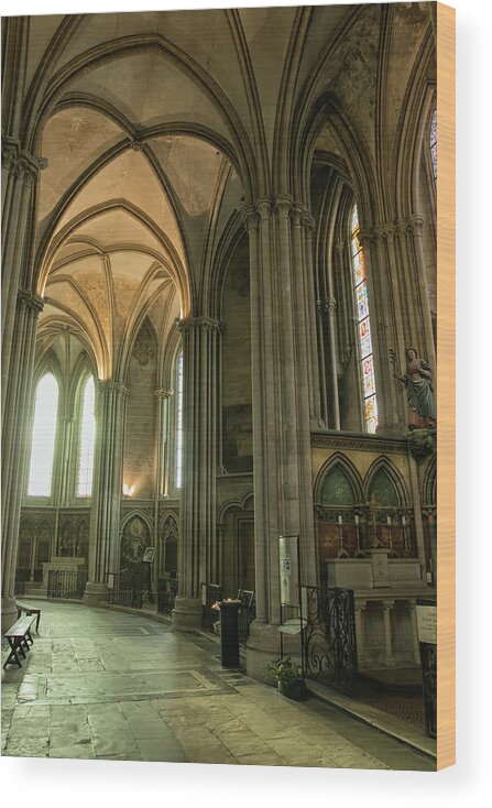 Cathedral Wood Print featuring the photograph Bayeux Cathedral 4 by Lisa Chorny