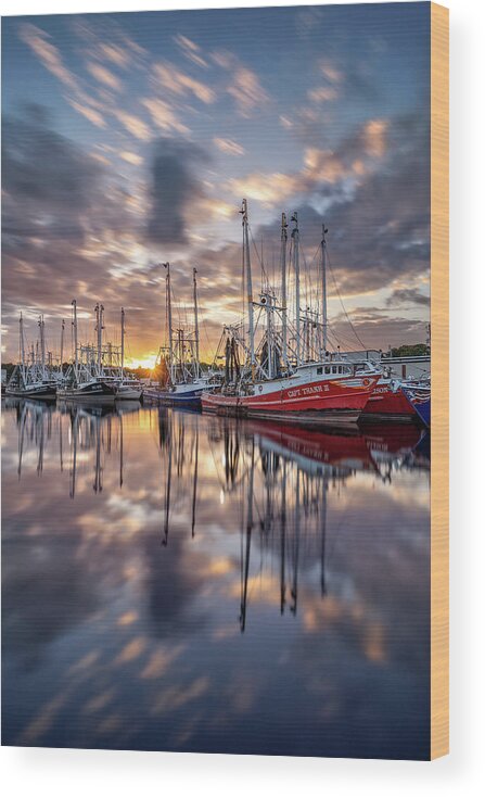 Sunset Wood Print featuring the photograph Bayou Sunset, 5.29.22 by Brad Boland