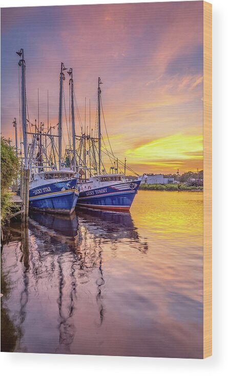 Bayou Wood Print featuring the photograph Bayou Sunset, 6/12/21 by Brad Boland