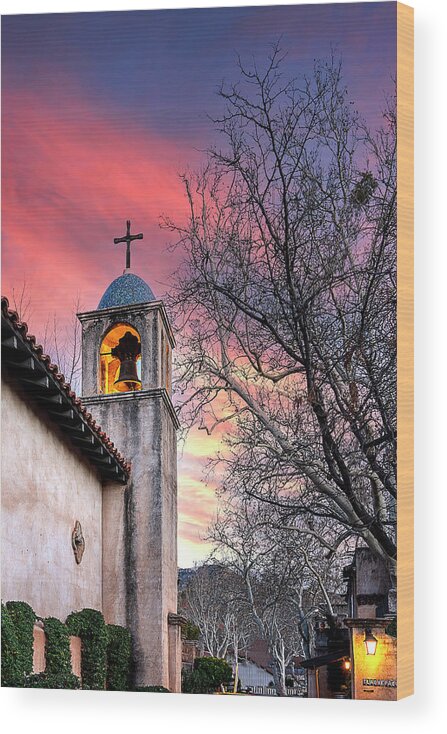Tlaquepaque Wood Print featuring the photograph Bell Tower at Tlaquepaque by Al Judge