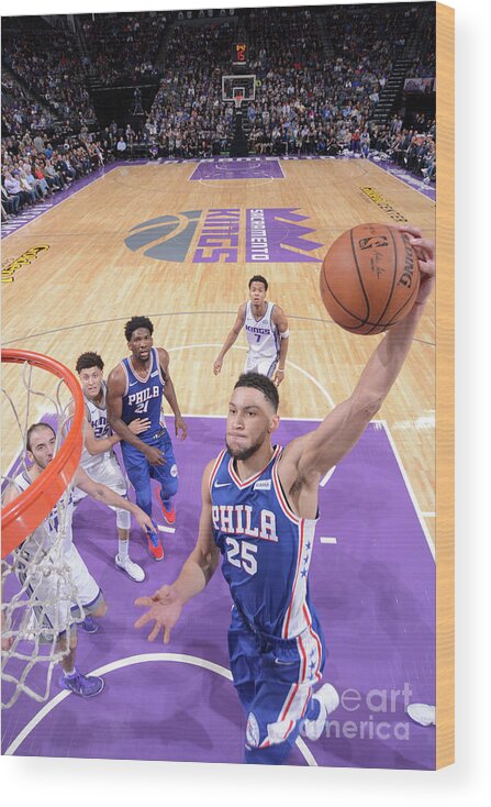 Nba Pro Basketball Wood Print featuring the photograph Ben Simmons by Rocky Widner