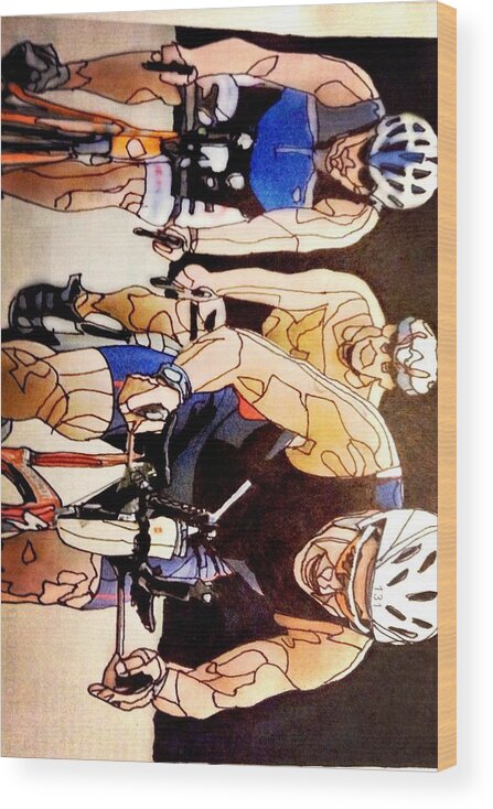 Bike Wood Print featuring the mixed media Bikers by Bryan Brouwer