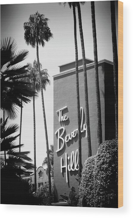 Beverly Hills Wood Print featuring the photograph Black California Series - The Beverly Hills by Philippe HUGONNARD