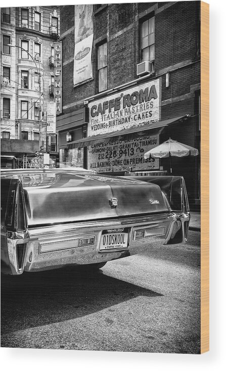 United States Wood Print featuring the photograph Black Manhattan Series - Cadillac by Philippe HUGONNARD