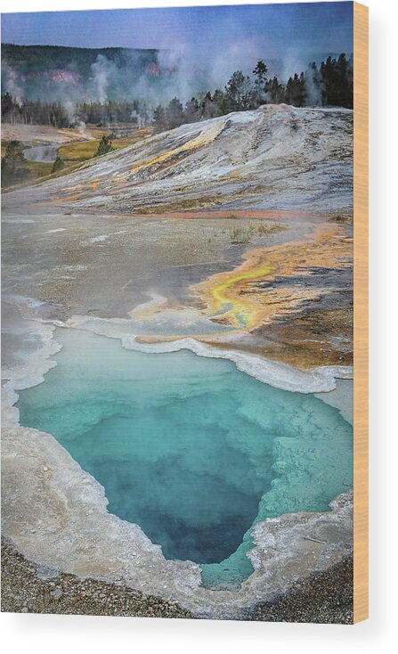 Yellowstone Wood Print featuring the photograph Blue Hole Hot Springs by Gary Felton