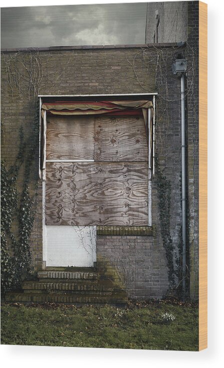 Boarded Window Wood Print featuring the photograph Boarded Window by Maria Meester