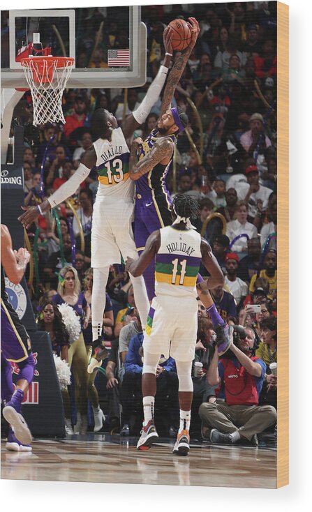 Smoothie King Center Wood Print featuring the photograph Brandon Ingram and Cheick Diallo by Nathaniel S. Butler